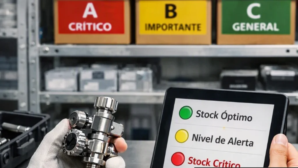 Cámara de frío de mantenimiento con alerta de repuesto crítico agotado